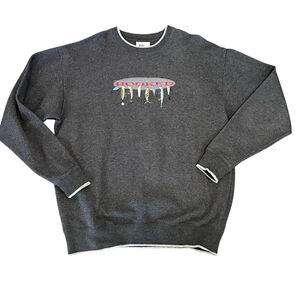90s Vintage Embroidered Fishing sweatshirt gray